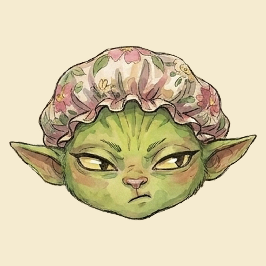 GobLynne, side-eyed and unimpressed.